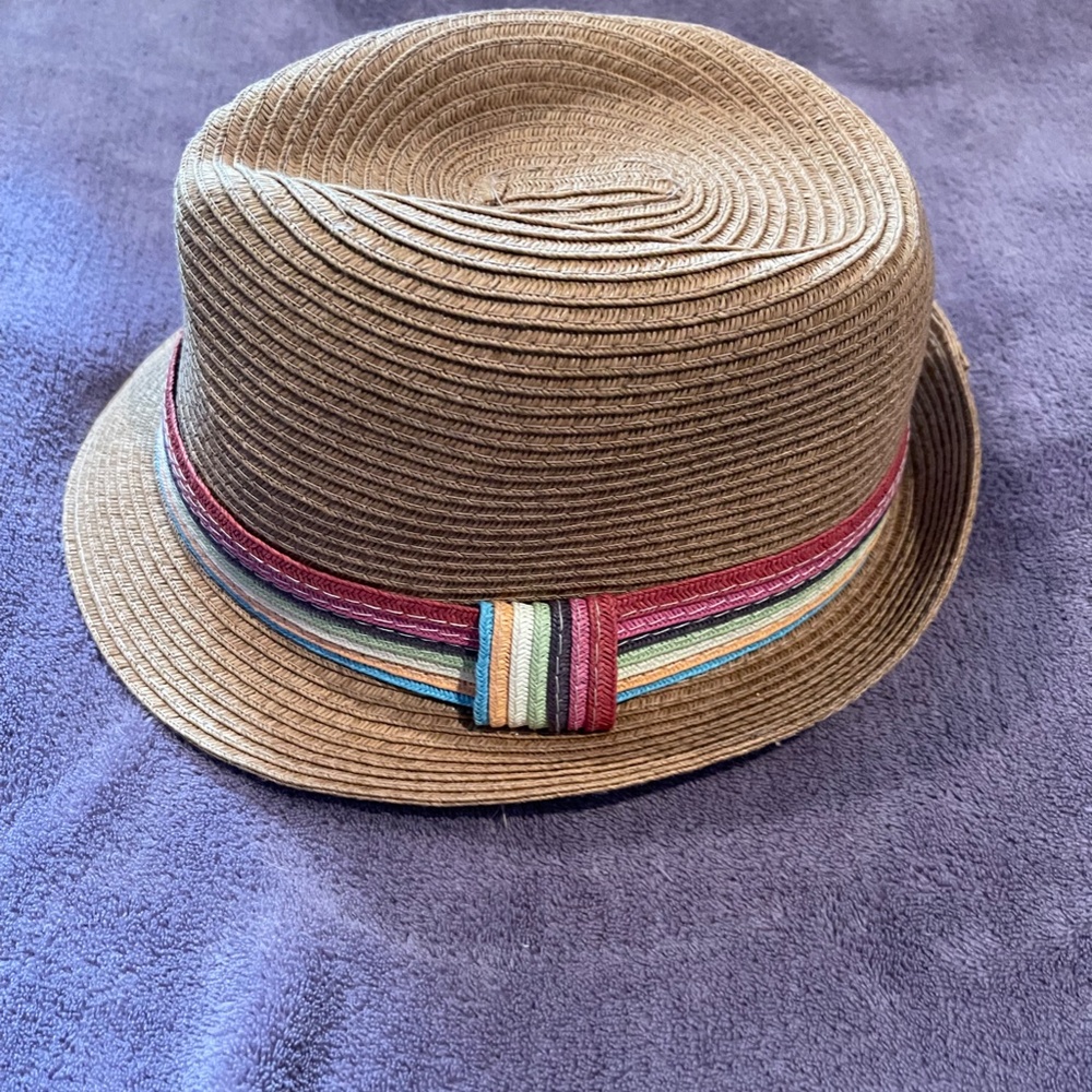 SHADE SHACK straw fedora hatsize large unisex, 100% paper straw, excellent #7948